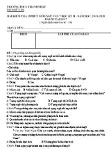 Bài kiểm tra 15 phút môn Ngữ văn 7 học kỳ II - Năm học 2019-2020 - Bài ôn tập số 7 (Nghỉ dịch cúm covid-19) - Trường THCS Thành Nhất